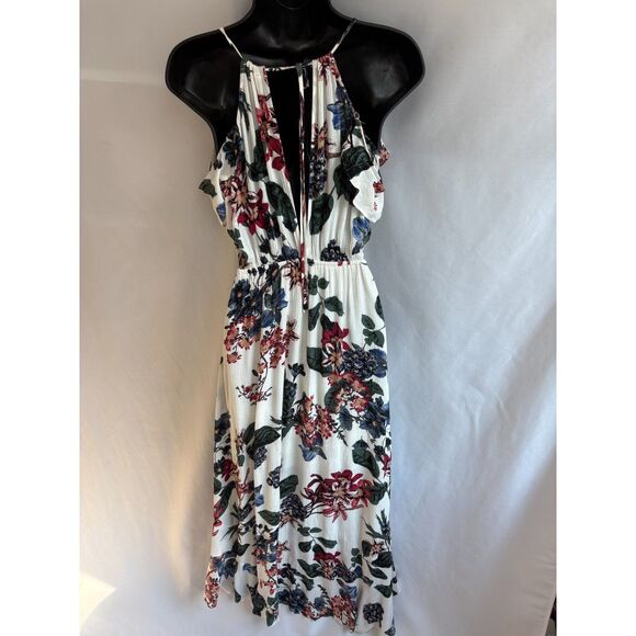 Illa Illa Floral High Low Maxi Midi Ruffle Dress Size S White Romantic Feminine - Picture 4 of 9